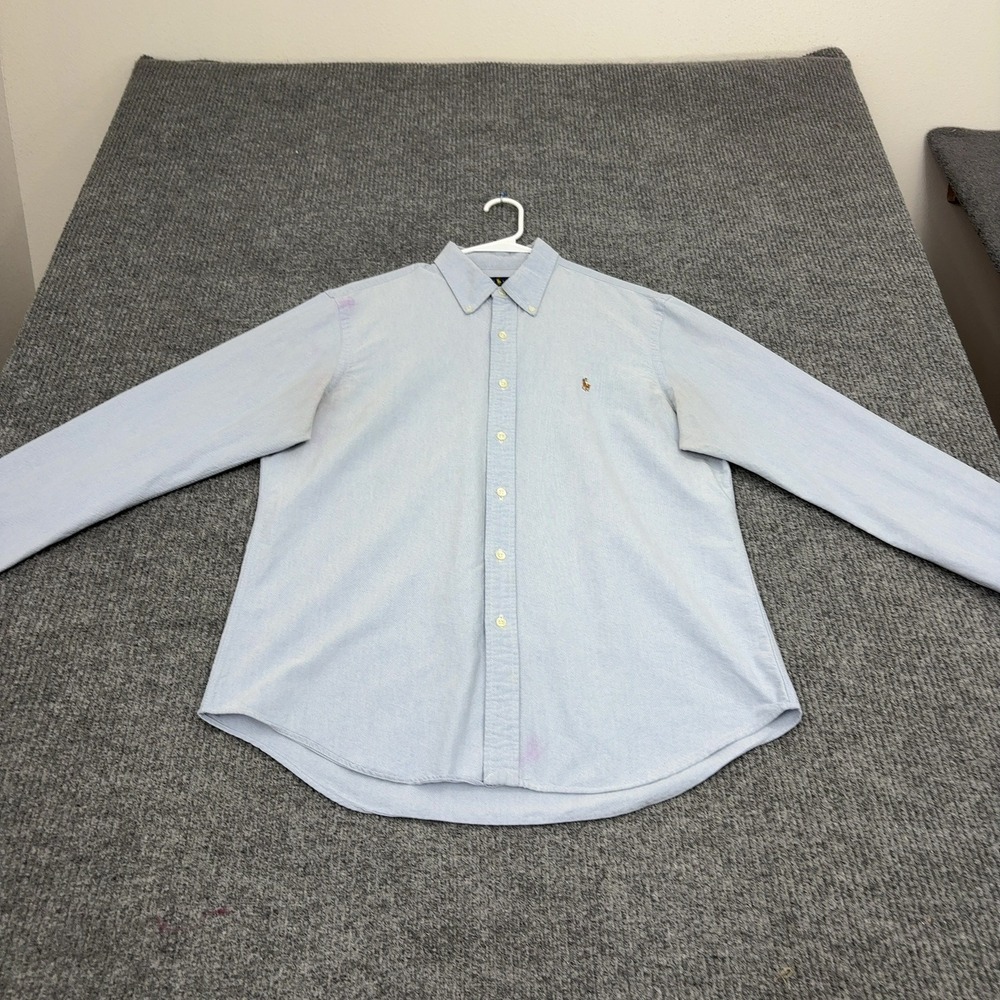 Ralph Lauren Shirt Mens L Blue Cotton Button Down Long Sleeve Preppy Classic